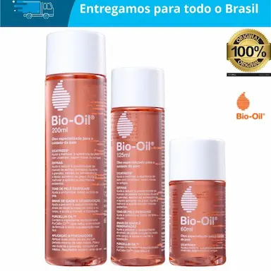 KIT TRIO ÓLEO CORPORAL BIO-OIL 1UN 60ML + 1 UN 125ML + 1 UN 200ML CICATRIZES ESTRIAS