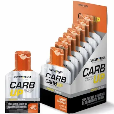 CARB UP GEL SUPER FóRMULA - CAIXA 10 SACHES 30G - PROBIóTICA Laranja