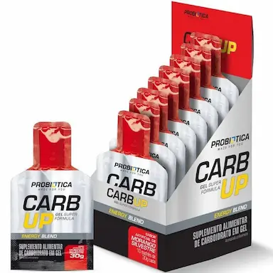 CARB UP GEL SUPER FóRMULA - CAIXA 10 SACHES 30G - PROBIóTICA Morango