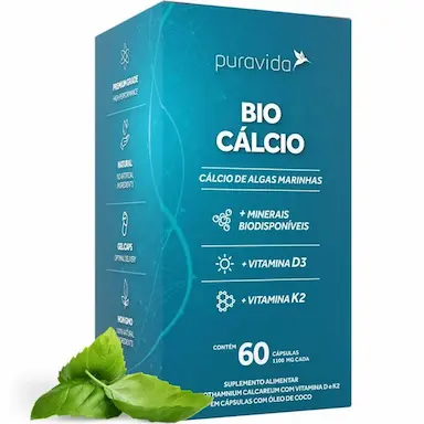 BIO CáLCIO PURA VIDA - VITAMINA D3 + VITAMINA K2 - (60 CAPSULAS) - PROMOçãO
