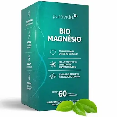 BIO MAGNESIO BIODISPONíVEL PURAVIDA - (60CAPS) - ORIGINAL COM NF