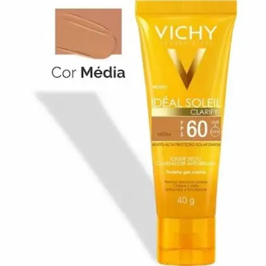 PROTETOR SOLAR FACIAL IDéAL SOLEIL CLARIFY FPS60 COR MéDIA 40G – VICHY