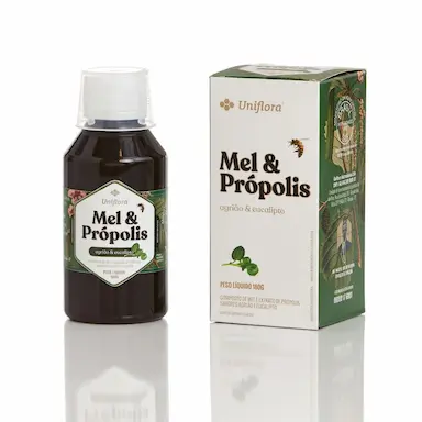 XAROPE DE MEL COM PRóPOLIS, AGRIãO E EUCALIPTO 180G