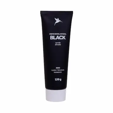 CREME DENTAL NATURAL BLACK CARVãO ATIVADO 120G - PURAVIDA