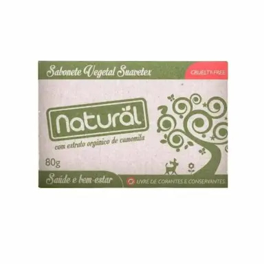 SABONETE VEGETAL NATURAL SUAVETEX COM EXTRATO DE CAMOMILA 80G - ORGâNICO NATURAL