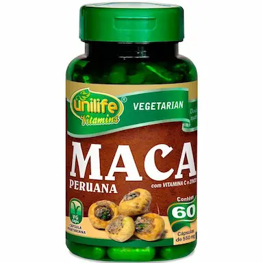 MACA PERUANA C/ VIT. C + ZINCO 550MG 60 CáPS - UNILIFE