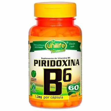 PIRIDOXINA - VITAMINA B6 500MG 60 CáPS - UNILIFE