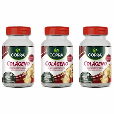 KIT 3UNI COLáGENO COM VITAMINAS E MINERAIS 60 CáPS - COPRA