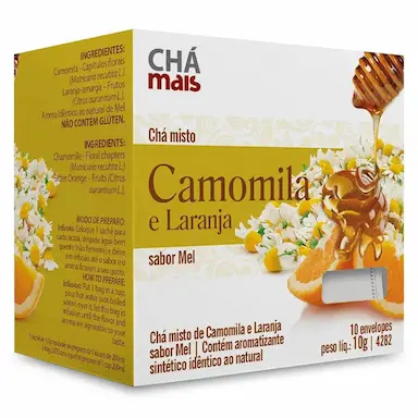 CLINICMAIS CHá CAMOMILA COM LARANJA MEL 10 SACHêS 10G - CHá MAIS