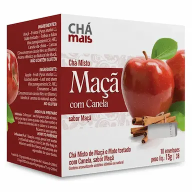 CLINICMAIS CHá MAçã COM CANELA 10 SACHêS 15G - CHá MAIS