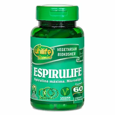 ESPIRULIFE SPIRULINA 500MG 60 CáPS - UNILIFE