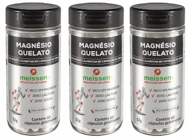 Kit 3X Magnésio Quelato 433Mg (3X 60 Cápsulas) - Meissen