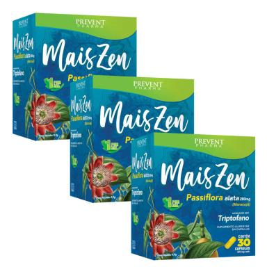 KIT 3UNI MAIS ZEN PASSIFLORA + TRIPTOFANO 30 CáPS - PREVENT PHARMA