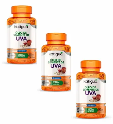 KIT 3UNI OLéO DE SEMENTE DE UVA 1000MG 60 CáPS  - KATIGUá