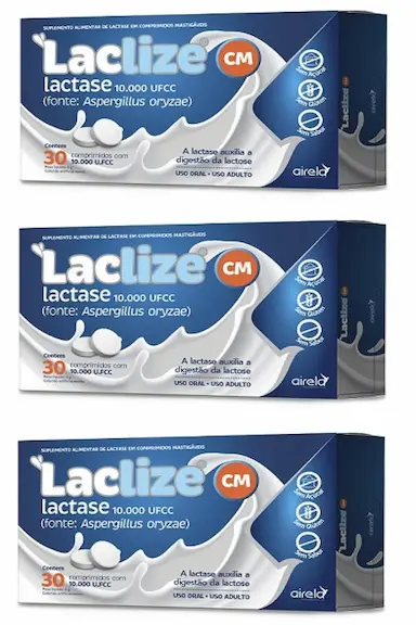 KIT 3UNI LACLIZE 30 COMPRIMIDOS MASTIGáVEIS - AIRELA