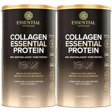KIT 2X COLLAGEN ESSENTIAL PROTEIN - BAUNILHA - 417,5G CADA - ESSENTIAL NUTRITION