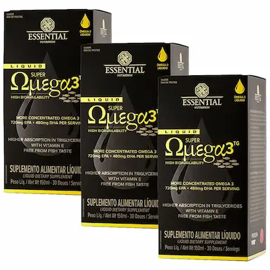 KIT 3X SUPER OMEGA 3 TG LIQUID - 150ML CADA - ESSENTIAL NUTRITION