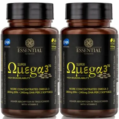 KIT 2X SUPER OMEGA 3 TG 500MG - ( 120 CAPS CADA) - ESSENTIAL NUTRITION