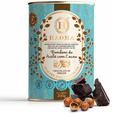 BOMBOM DE AVELã COM CACAU - (200G) - COM WHEY PROTEIN ZERO LACTOSE - HAOMA