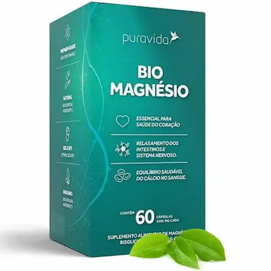 BIO MAGNESIO PURAVIDA + ESSENCIAL PARA SAúDE DO CORAçãO (60CAPS)