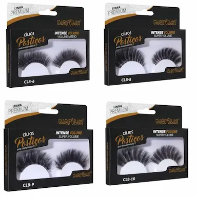 COMBO COM 4 CILIOS INTENSE VOLUME - MACRILAN - CL8-6+CL8-8+CL8-9+CL8-10