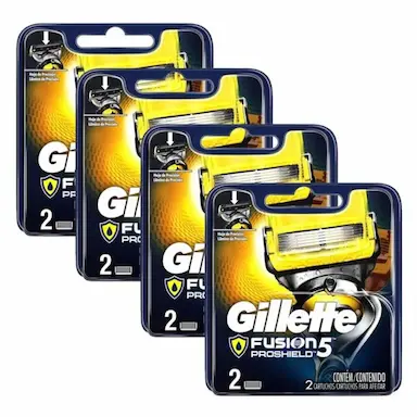 KIT COM 4 CARGAS GILLETTE APARELHO DE BARBEAR FUSION PROSHIELD