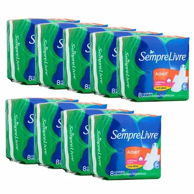 KIT ABSORVENTE EXTERNO SEMPRE LIVRE ADAPT COBERTURA SUAVE COM ABAS 72 UNIDADES