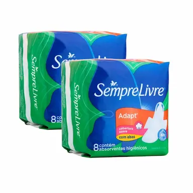 KIT ABSORVENTE EXTERNO SEMPRE LIVRE ADAPT COBERTURA SUAVE COM ABAS 16 UNIDADES