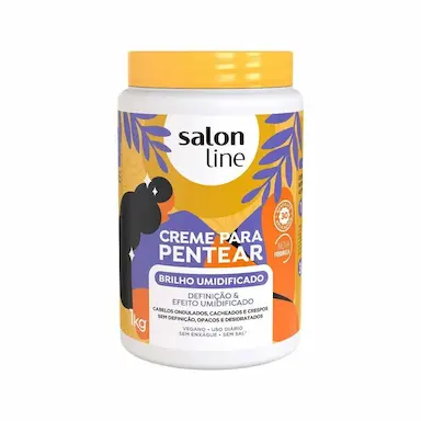 SALON LINE, CREME DE PENTEAR, BRILHO UMIDIFICADO, VEGANO - CABELOS ONDULADOS, CACHEADOS E CRESPOS, 1 KG
