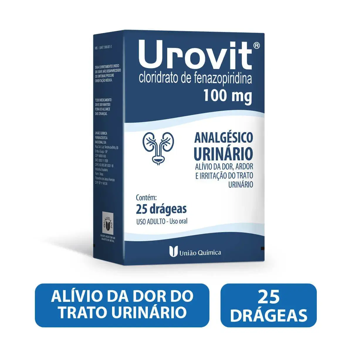 Urovit Fenazopiridina 100mg 25 drágeas