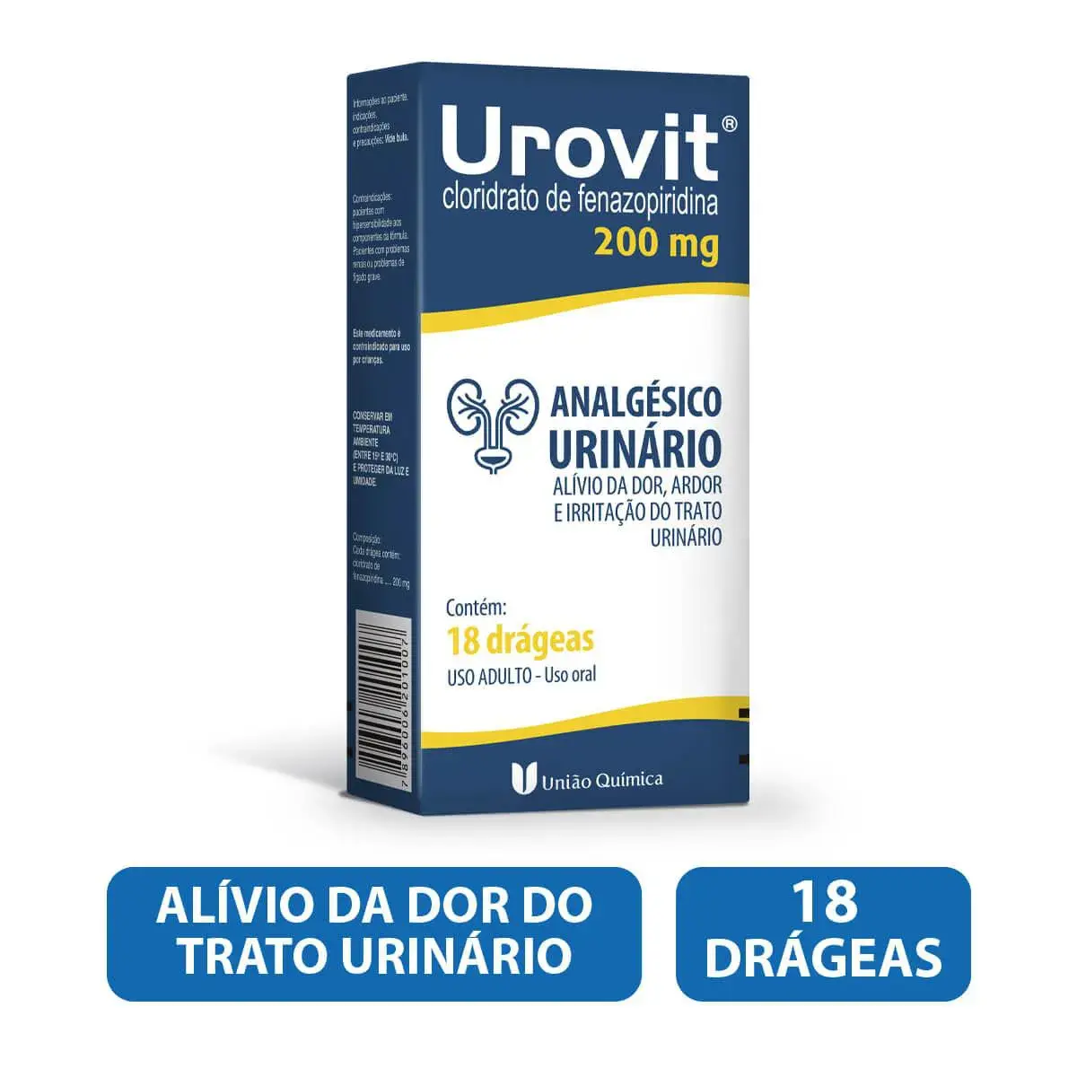Urovit Fenazopiridina 200mg 18 drágeas