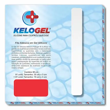 ADESIVO EM GEL DE SILICONE PARA CICATRIZ 50CMX3CM KELOGEL