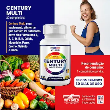 Kit 2x Multivitamínico Century Multi Vitgold 30 Comprimidos