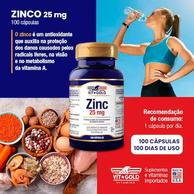 ZINCO 25 MG VITGOLD 100 CáPSULAS