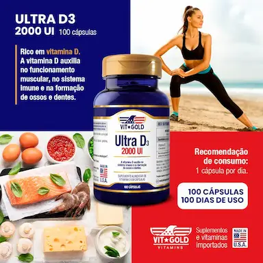VITAMINA ULTRA D3 2000UI VITGOLD 100 CáPSULAS