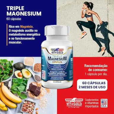 TRIPLE MAGNéSIO COMPLEX 350MG VITGOLD 60 CáPSULAS