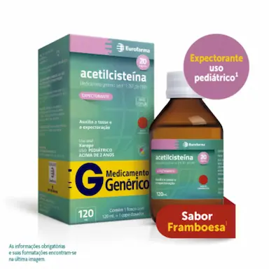 Acetilcisteína 20mg/ml Xarope 120ml Eurofarma Genérico