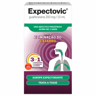 Expectovic Guaifenesina 200mg/15ml Sabor Morango Xarope 120ml