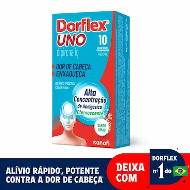 Dorflex UNO Dipirona 1g 10 comprimidos efervescentes