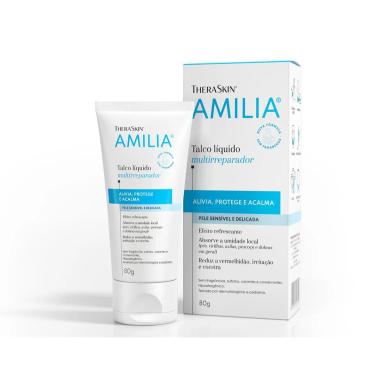 Talco Líquido Thera Skin Amilia Multirreparador Tripla Ação Pele Sensível e Delicada 80g