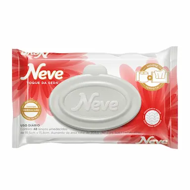 Lenço Umedecido Neve Toque de Seda com 48 unidades
