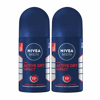 Kit Desodorante Nivea Men Dry Impact Roll-On 50ml 2 unidades