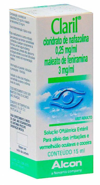 Claril 0,25mg/ml + 3,0mg/ml Colírio com 15ml