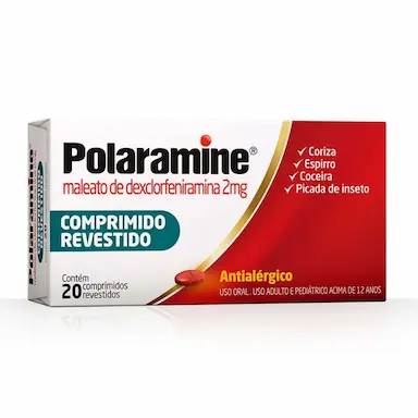 Polaramine Maleato de Dexclorfeniramina 2mg 20 comprimidos