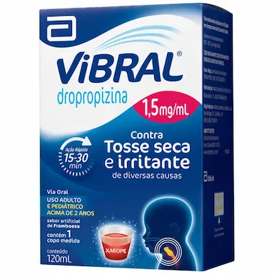 Vibral Pediátrico 1,5mg/ml Sabor Framboesa Xarope 120ml