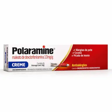 Polaramine Maleato de Dexclorfeniramina 10mg/g Creme Dermatológico 30g