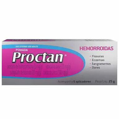 Proctan 5mg/g + 20mg/g + 20mg/g + 100mg/g Pomada 25g