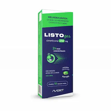 Listogas Simeticona 250mg 10 cápsulas