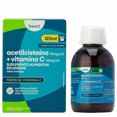 Acetilcisteína bwell 40mg/ml + Vitamina C 25mg/ml Xarope 120ml