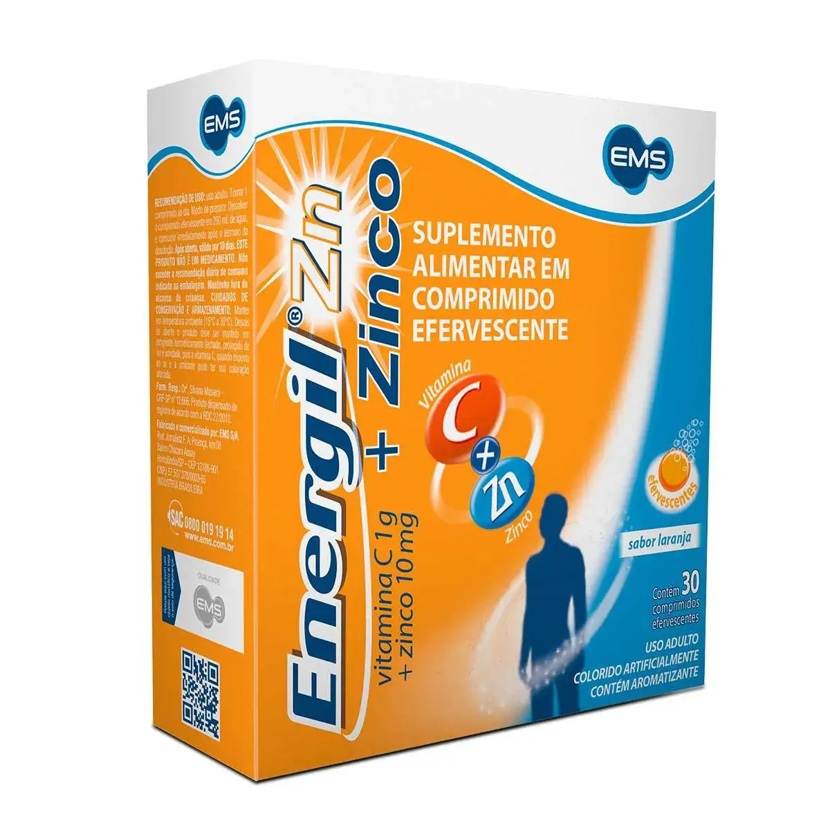 Energil Zinco com 30 comprimidos efervescentes